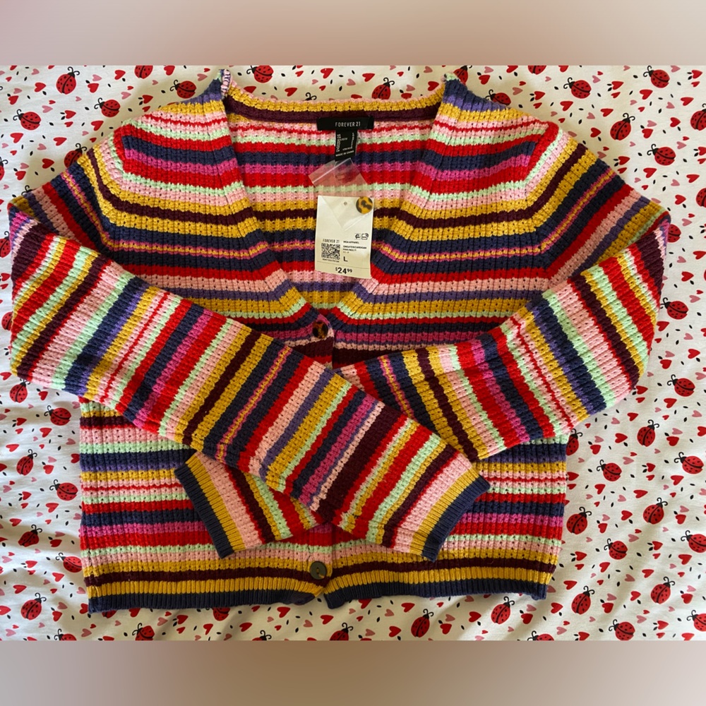 Forever 21 striped cardigan size L